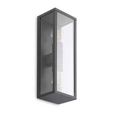 Produktbild von Lindby Peldar Außenwandleuchte, klar, 2-flg., 38cm, Metall