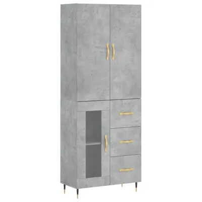 Immagine prodotto di vidaXL Credenza grigio cemento 69,5x34x180 cm materiale a base di legno