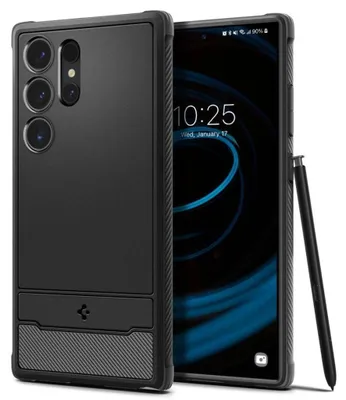 Produktbild von Spigen Rugged Armor Hülle für Samsung Galaxy S24 Ultra - mattschwarz
