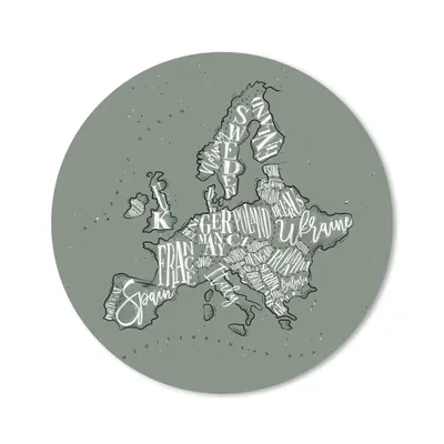 Produktbild von MuchoWow® Mauspad Mousepad Karte - Europa - Grau - Buchstaben 40x40 cm - Mousepads - Maus Mat - Pad - Mausunterlage - Schreibtisch Accessoires
