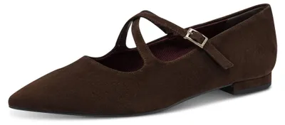 Produktbild von Tamaris Damen Ballerina im Mary-Jane Stil mit spitzer Form 1-22161-47, Größe:37 EU, Farbe:Braun