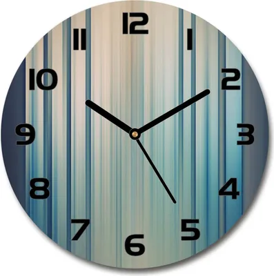 Produktbild von Wanduhr aus Glas 30fi Glasbild Glasuhr Gehärtetes Glas - schwarze-zeiger - Blue stripes