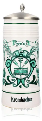 Produktbild von Krombacher Bierglas Jahreskrug 2000 Steinzeugkrug Seidel Zinndeckel 0,8l Krug