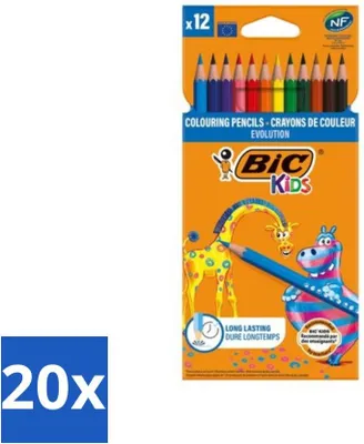 Produktbild von Bic Kids - Buntstifte - Verschiedene Farben - Evolution - 12 Stifte - Vorteilspack - 20 Stücke