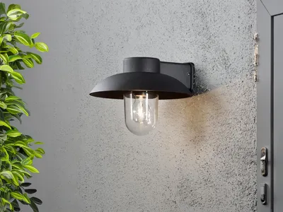 Produktbild von LED Außenwandleuchte Aluminium Schwarz Landhausstil Fassadenbeleuchtung Hauswand