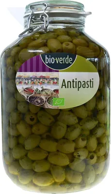 Zdjęcie produktu dla OLIWKI ZIELONE BEZ PESTKI Z ZIOŁAMI W OLEJU4,55 kg (SŁOIK) -VERDE