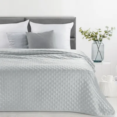 Produktbild von Velvet Decke Dekorativer Bettüberwurf Tagesdecke aus Samt SOFIA 4 silber 200 cm cm x 220 cm silber