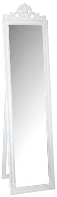 Image de Casa Padrino Miroir baroque sur pied Blanc avec cadre baroque et ornement H. 180 cm - fait main