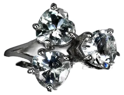 Produktbild von Silberring mit Aquamarin, 925er Silber, Ringgröße 14,5, Herzform