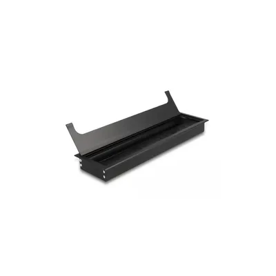 Productafbeelding van DELOCK kabeldoorvoer voor tafelmontage met borstel, 300 x 80 x 28 mm, zwart, 1 stuk, aluminium, zwart