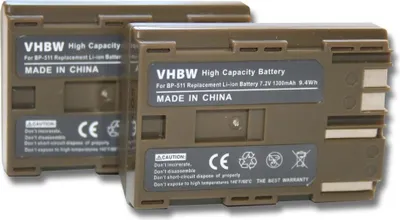 Produktbild von vhbw 2x Akku kompatibel mit Canon FV-Serie FV30, FV300, FV100, FV200, FV40 Kit, FVM, FV40, FV300 Kit, FVM10, FVM1 Kamera (1300 mAh, 7,2 V, Li-Ion)