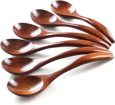 Produktbild von Holzlöffel Set, 6 Stück, 18 cm, Nanmu Holz, für die Küche