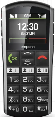 Produktbild von Emporia SIMPLICITY, Balken, 5,08 cm (2"), 220 x 176 Pixel, Bluetooth, 1200 mAh, Schwarz, Silber