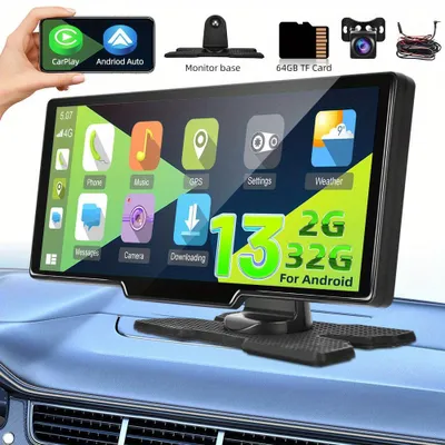 Obrázek produktu pro 10,26palcové univerzální dotykové zrcátko s funkcí palubní kamery, s bezdrátovým připojením CarPlay a kamerou pro couvání