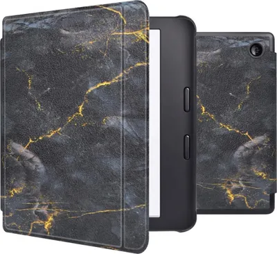 Produktbild von imoshion Design Slim Hard Case Sleepcover mit Stand Kobo Libra 2 / Tolino Vision 6 - Black Marble