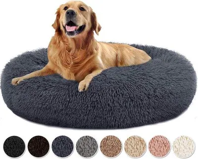 Image de Lit pour chien moelleux, gris foncé, 80 cm, pour toutes les tailles
