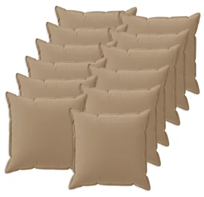 Zdjęcie produktu dla vidaXL Pokrowce na poduszki, 12 sztuk, kolekcja HOUTEN, kolor taupe, 40 x 40 cm, poliester