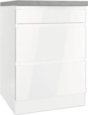 Produktbild von Held Möbel Kochfeldumbauschrank Kiel BxTxH 60 x 60 x 86 cm weiß hochglanz zerlegt 476.2.6340