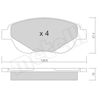 Produktbild von METELLI Bremsbeläge Satz Vorne Bremsklötze passend für PEUGEOT 207 (WA, WC) 22-0948-0