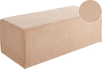 Zdjęcie produktu dla BELIANI Puf beżowy tapicerowany sztruks w stylu nowoczesnym ławka do sypialni salonu