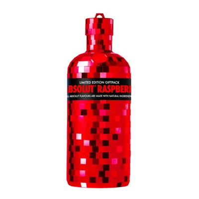 Produktbild von Absolut Disco Raspberri Vodka 0,75L – Limited Edition 2009 in roter Discokugel-Geschenkverpackung mit fruchtigem Himbeergeschmack - Flavored Wodka