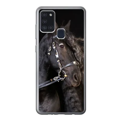 Produktbild von MuchoWow® Handyhülle Schutzhülle Hülle für Samsung Galaxy A21s Pferd - Halfter - Mähne Silikon Softcase Handy Hülle - Hartschale