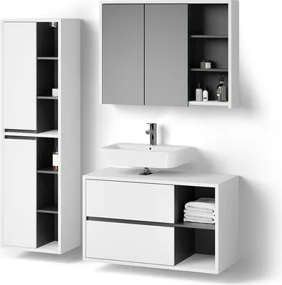 Produktbild von Badmöbel-Set Livinity Vomano Weiß 3 Teile, Model 52552