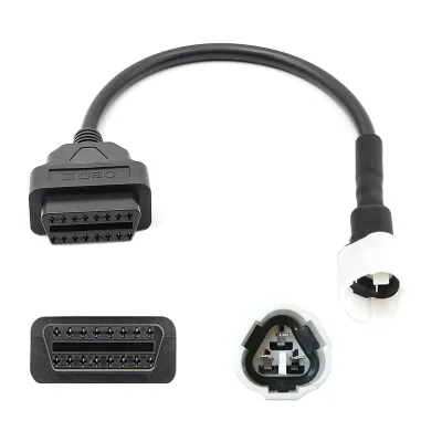 Produktbild von F96C Bolwins OBD2 Diagnose Adapterkabel 30 cm – 3-Pin auf OBD2 – passend für Yamaha Motorrad – Fehler lesen & löschen