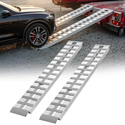 Produktbild von VEVOR 2 x Auffahrrampen Anhängerrampen 244 x 38 cm 4536 kg Gesamttragkraft, Schwerlast-Laderampen für Pickups Motorräder Rasenmäher Autos Traktoren Anhänger, Verladerampen für Transport und Verladung