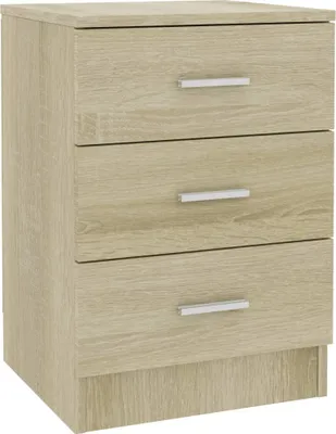 Image de Table de nuit en bois composite Chêne Sonoma 38x35x56 cm