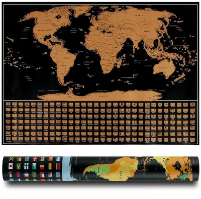 Immagine prodotto di Mappa del mondo da grattare, ideale per gli appassionati di viaggi