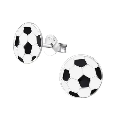 Produktbild von Fußball Ohrstecker: Kinderohrstecker Silber Ohrringe