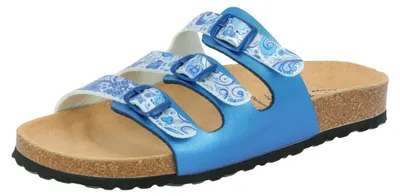 Produktbild von Lico BIOLINE FLOWER Pantoletten in Übergrößen Blau [D2C]560065 große Damenschuhe