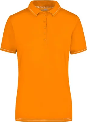 Produktbild von Hochwertiges Poloshirt mit Kontraststreifen orange/white, Gr. L