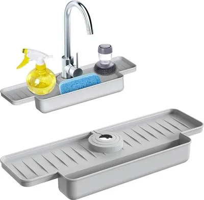 Produktbild von Famanu Spülmatte mit praktischer Tasche - Grau