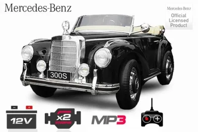 Produktbild von Mercedes Benz Oldtimer 300s Kinderfahrzeug Elektrofahrzeug 12V MP3 Schwarz