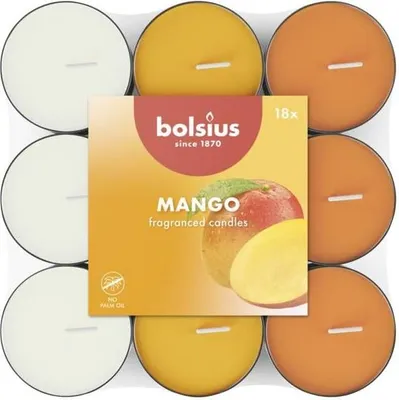18 Duft-Teelichter Mango, 3,5 h Brenndauer, Ø 38 mm