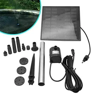 Solarbrunnenpumpe 1,8 W, 5 Düsen, für Vogeltränke, Teich, Aquarium
