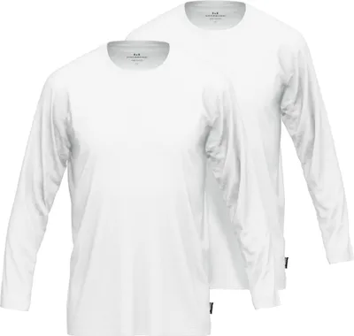 Produktbild von GÖTZBURG Herren Langarmshirt, 2er Pack - Baumwolle, Longsleeve, einfarbig Weiß M