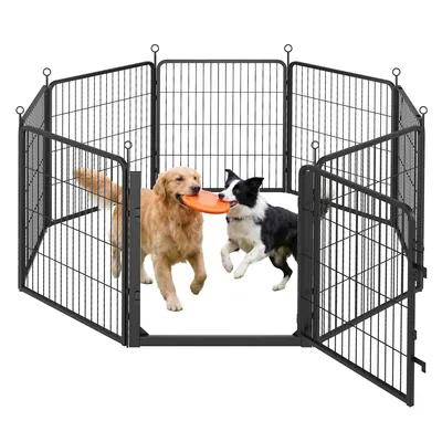 Produktbild von FEANDREA Flexibles Freigehege aus Rostfreiem Metall mit Tür, für Indoor und Outdoor, 170 x 170 x 80 cm, Schwarz