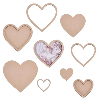Productafbeelding van Omgoods - 10 Sets Hartframe - Hartvormige Fotolijsten voor DIY Decoratie