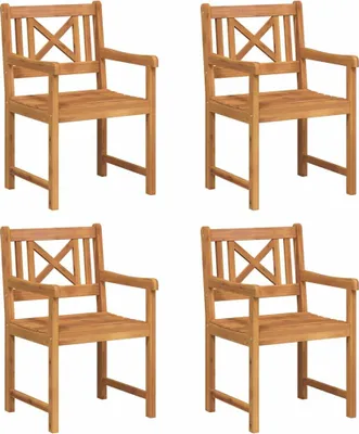 Obrázok produktu pre vidaXL Záhradné stoličky, 4 ks, prírodné masívne akáciové drevo