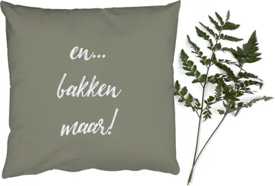 Produktbild von MuchoWow® Zierkissen Sofakissen Wohnzimmer Dekokissen 50x50 cm Zitate - Backen - Und... Backen Sie! - Sprichwörter - Komfort - Sofakissen