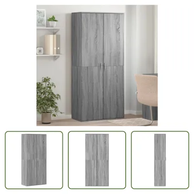 Produktbild von The Living Store Schuhschrank Grau Sonoma 80x39x178 cm Holzwerkstoff
