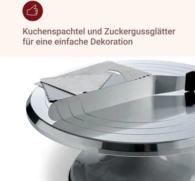 Productafbeelding van Famanu draaischotel voor taarten - aluminium, inclusief spatel