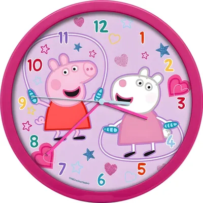 Image de Horloge murale rose foncé - Peppa Pig