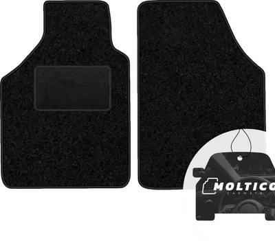 Produktbild von moto-MOLTICO Vorne Fußmatten Auto Velours Autoteppiche Schwarz Automatten Set 2-teilig passend für Opel Agila A Suzuki Wagon 1997-2007
