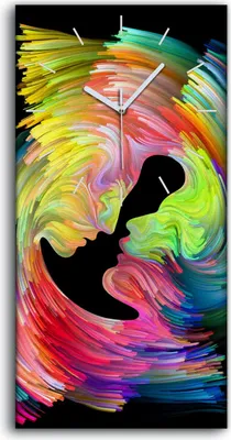 Produktbild von Leinwand Wanduhr Wandkunst Uhr Geräuschlos Kunstdruck 30x60 Abstrakte Kunst - weiße Hände