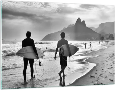 Produktbild von Bilder auf glas - Meer Welle Surfen - 120x80cm - Glasbilder - Wandbilder - Kunstdruck - zum Aufhängen bereit - Wanddekoration aus Glas - Glas Bilder - Wandbild auf Glas - Einteilig - GAA120x80-3745