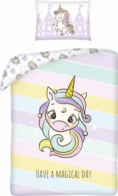 Image de Licorne Bettbezug Have a Magical day 100 x 135 cm